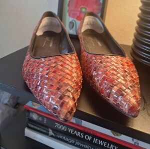 Donald J. Pliner Leayhet Woven/Braided Red/Burgundy Women Flats